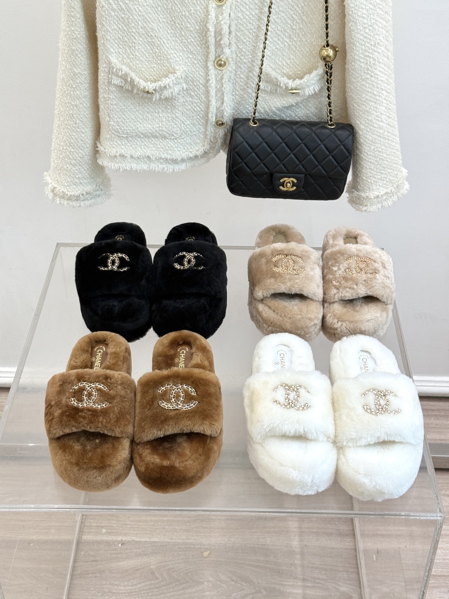 샤넬 클래식 스트랩 통굽 슬리퍼