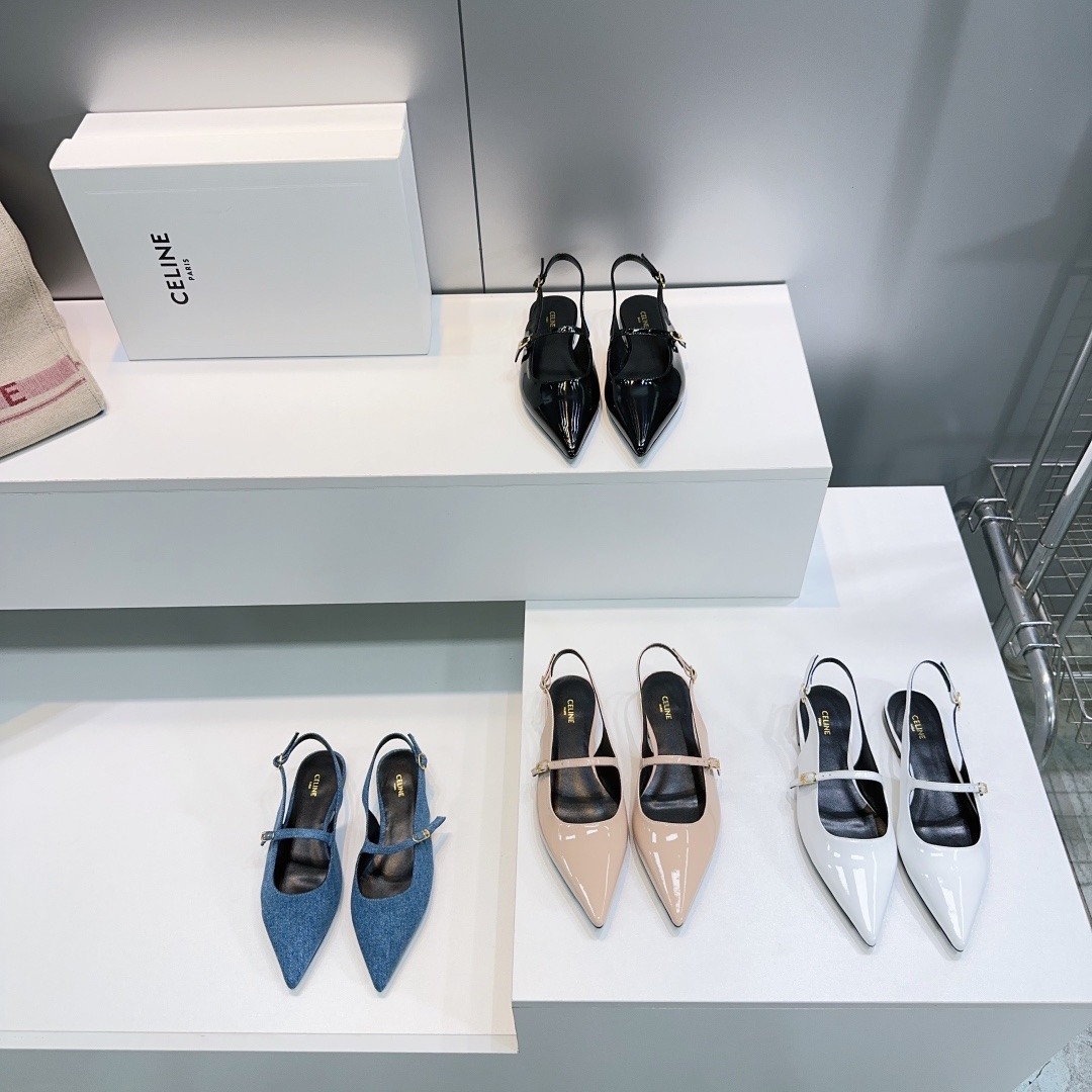 셀린느25 봄여름 신상 스틸레토 플랫 슈즈