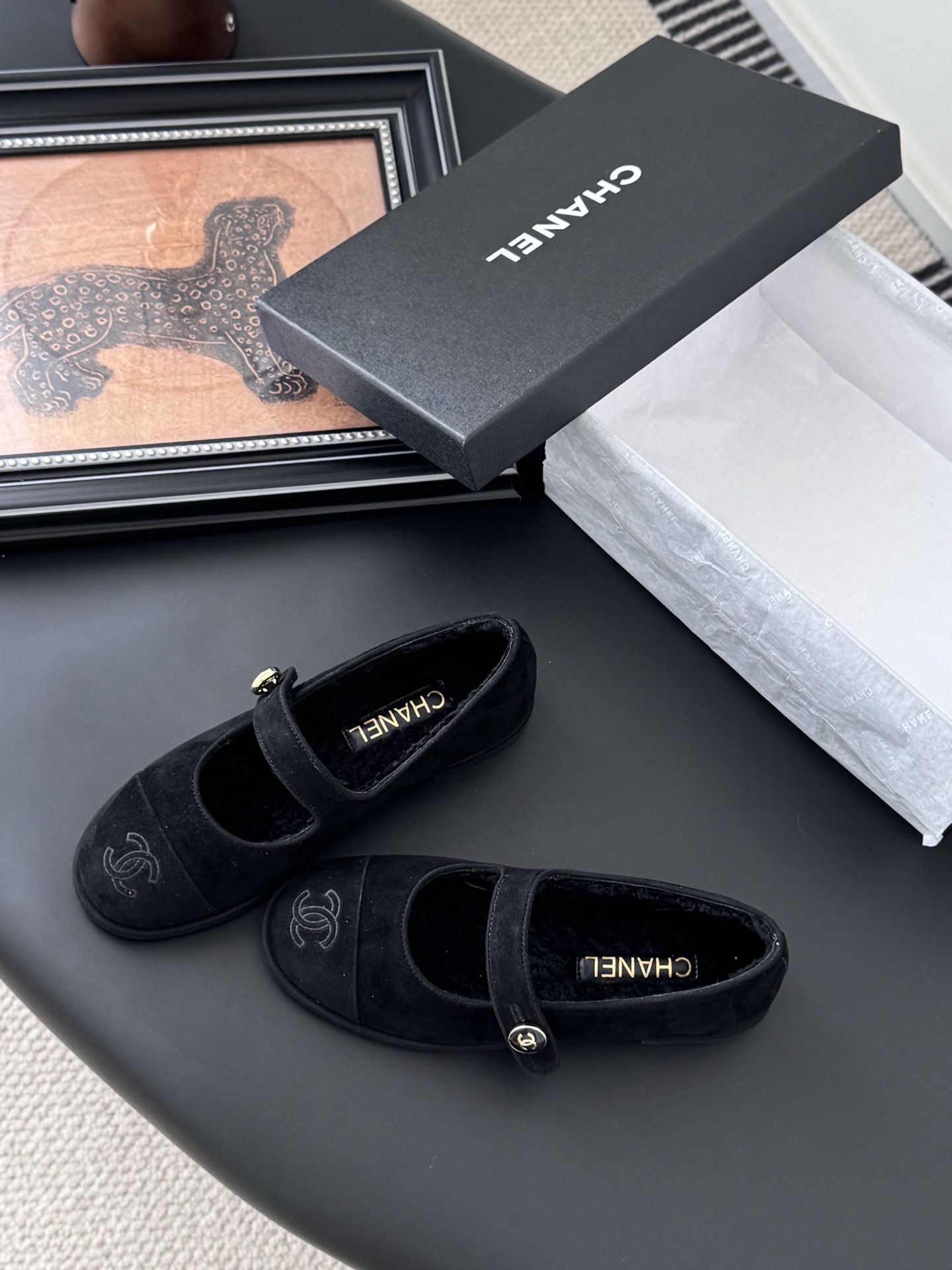 샤넬 25B 가을겨울 신상 뽀글이 메리제인 플랫