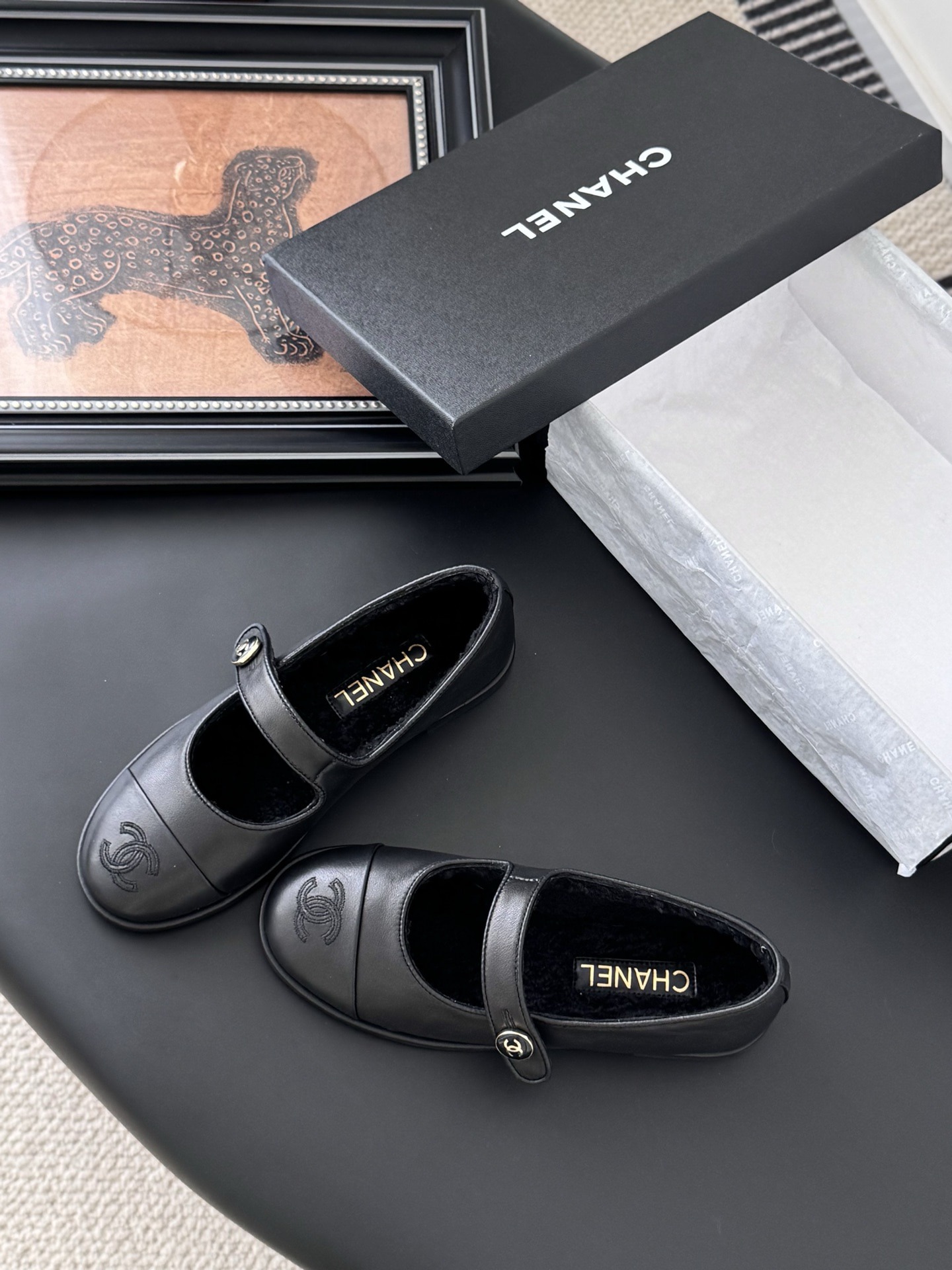 샤넬 25B 가을겨울 신상 뽀글이 메리제인 플랫