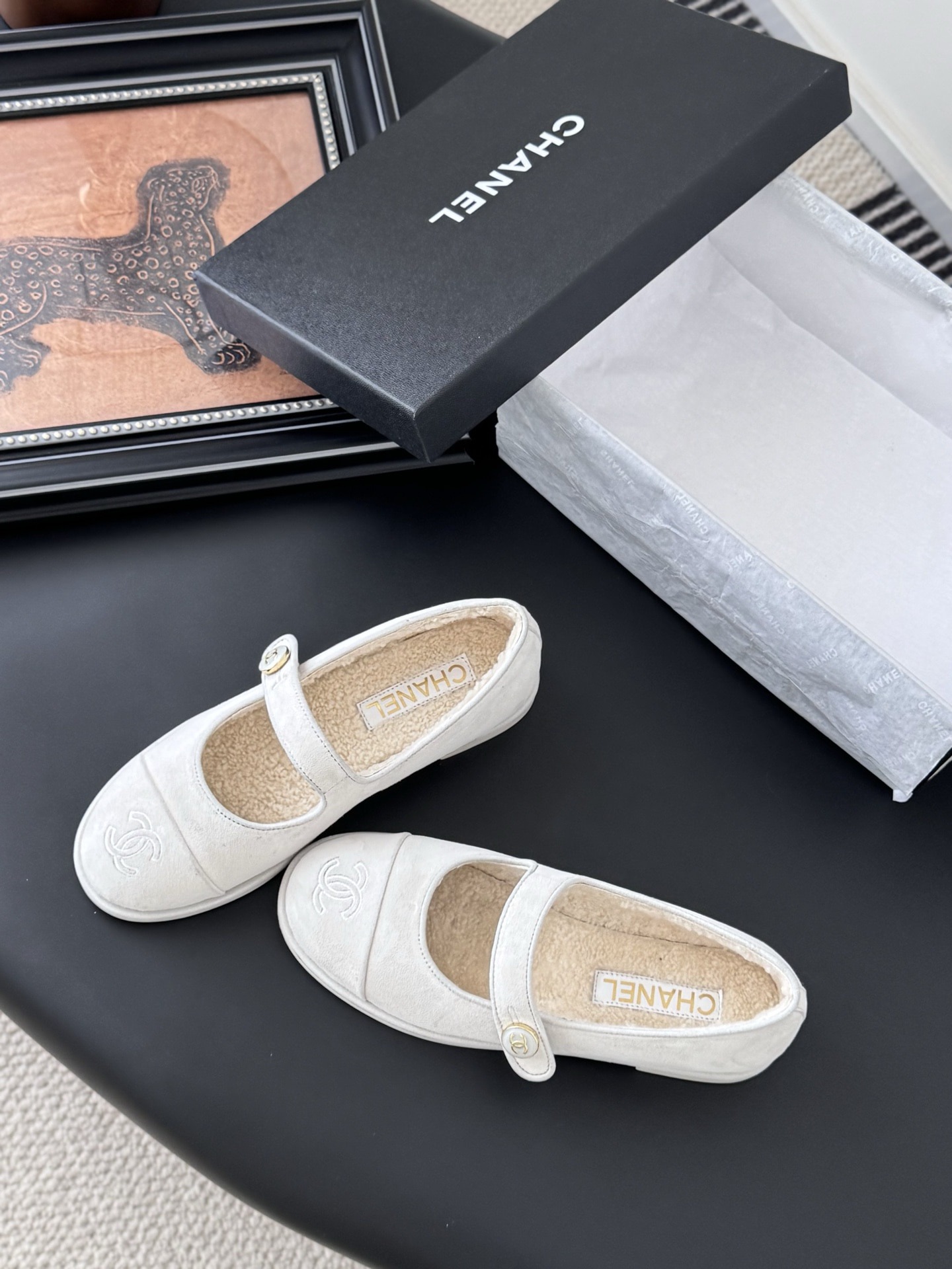 샤넬 25B 가을겨울 신상 뽀글이 메리제인 플랫