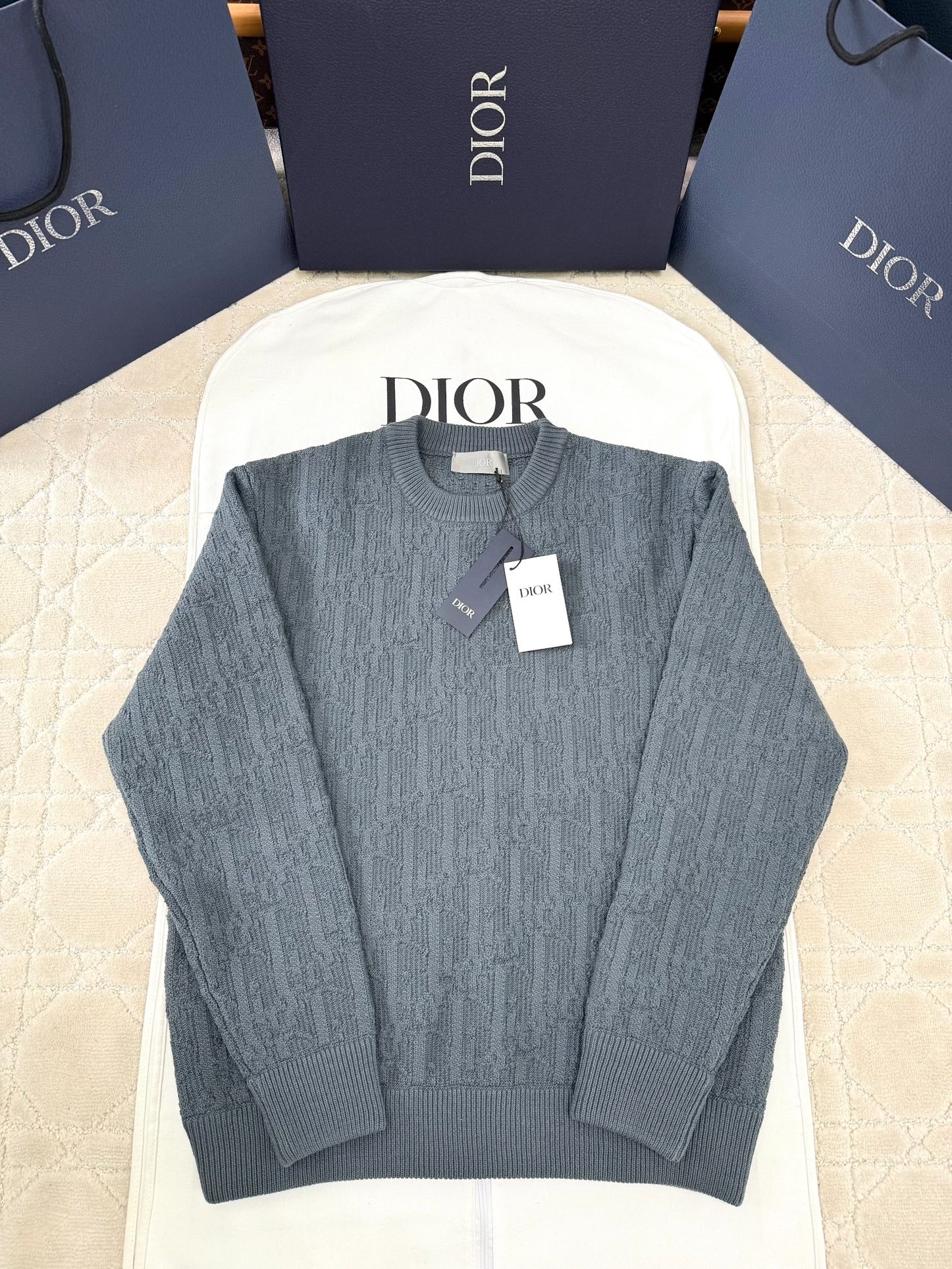 디올 2025SS 이른 봄 자카드 울니트 풀오버