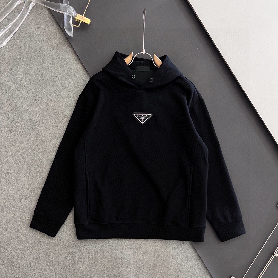 프라다 캐주얼 라운드 후드 맨투맨