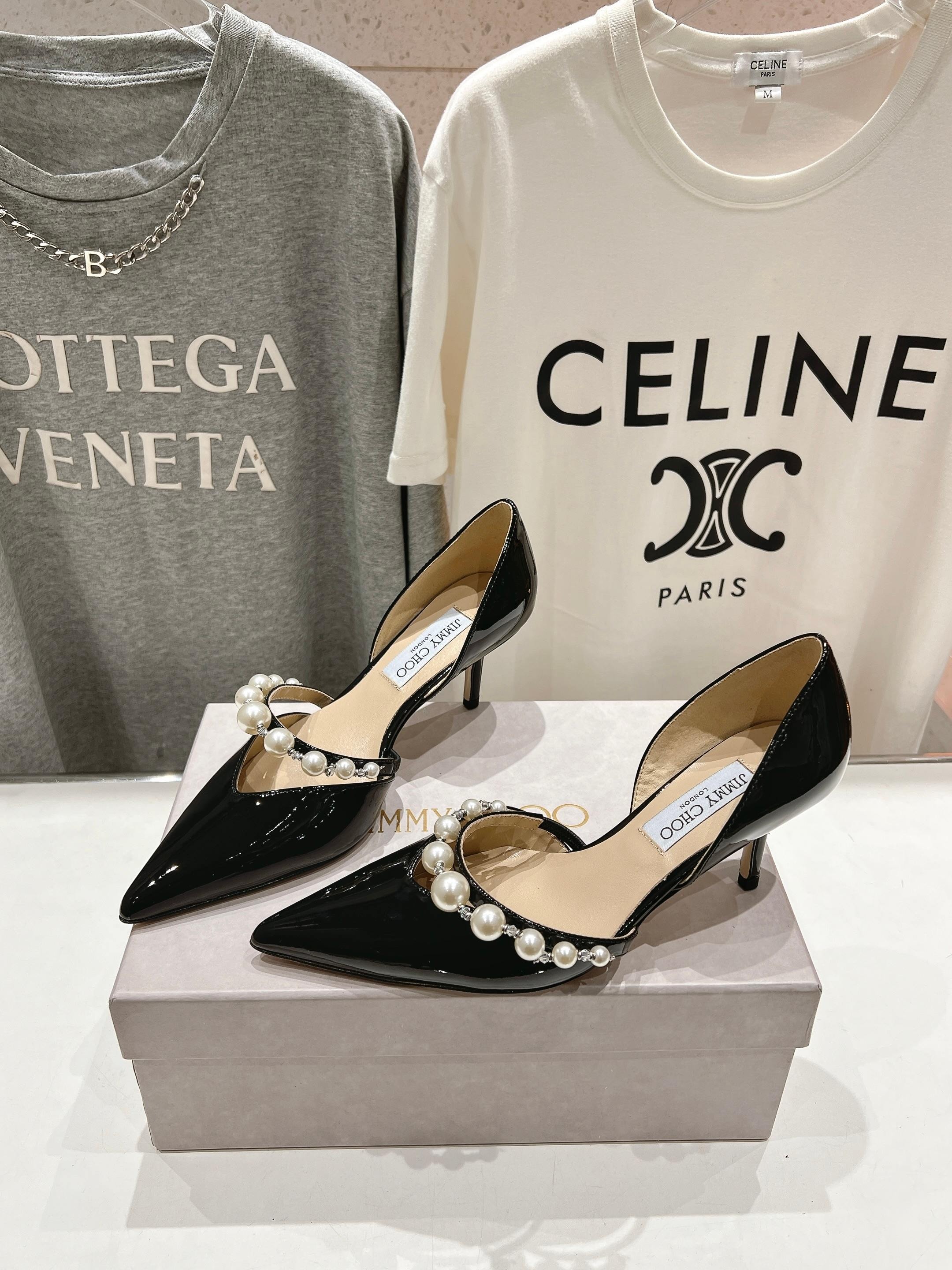 지미추 2025ss 봄여름 신상 심플 스틸레토 진주 펌프스