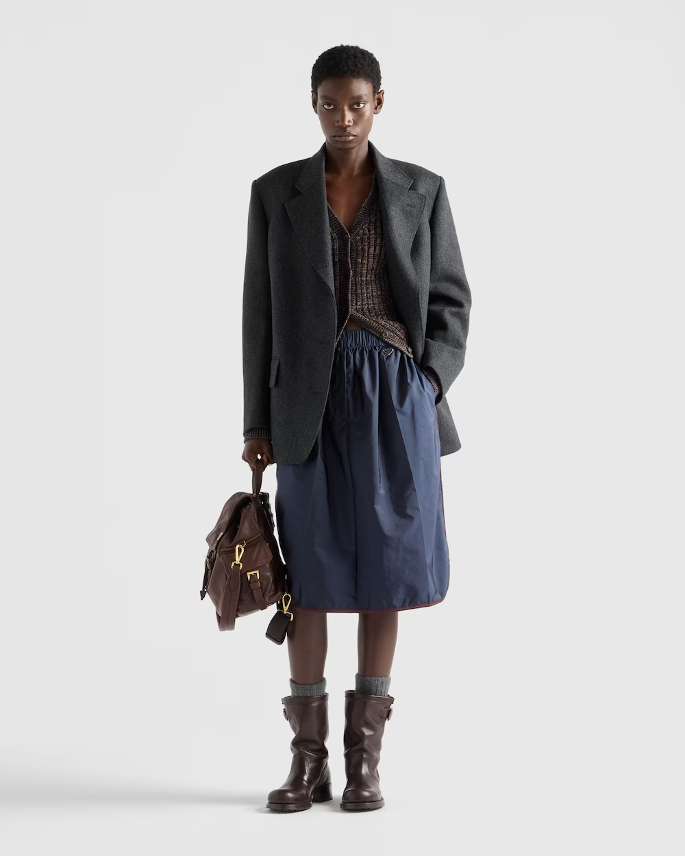 프라다 리나일론 스커트