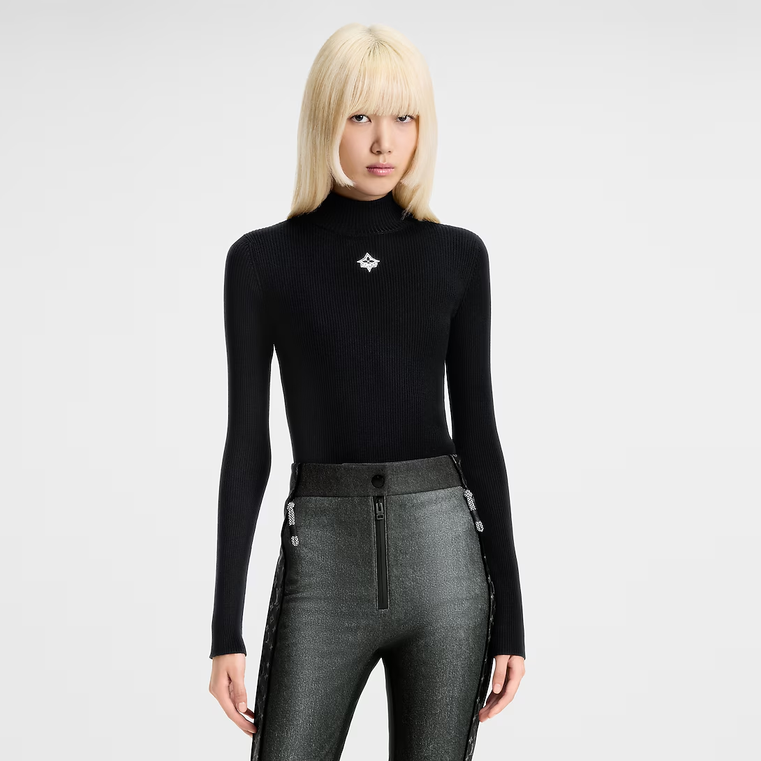 루이비통 롱 슬리브드 립 니트 톱