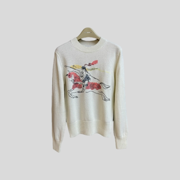 버버리 크로스 스티치 EKD 울 캐시미어 스웨터