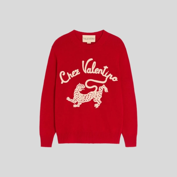 발렌티노 자수 울 스웨터