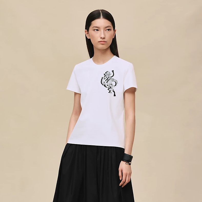 에르메스 프린트 스트레이트 티셔츠