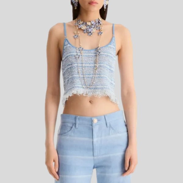 샤넬 라이트 블루 탑