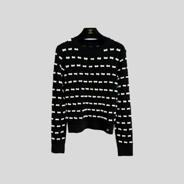 샤넬 리본 니트 탑