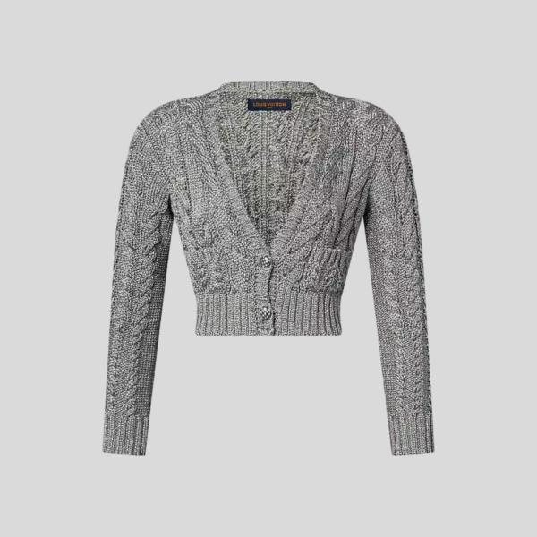 루이비통 크롭드 케이블 니트 가디건