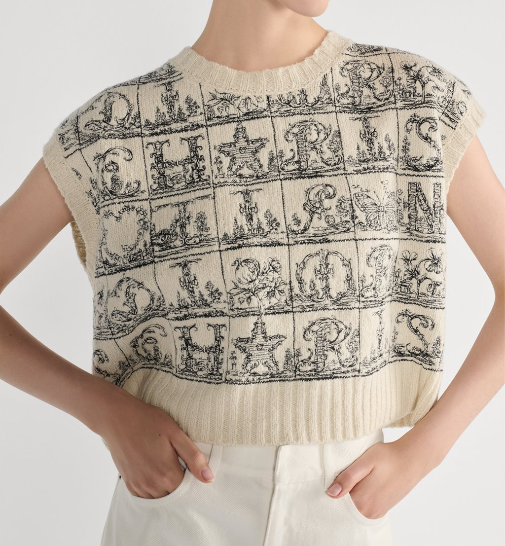 디올 자수 스웨터 베스트