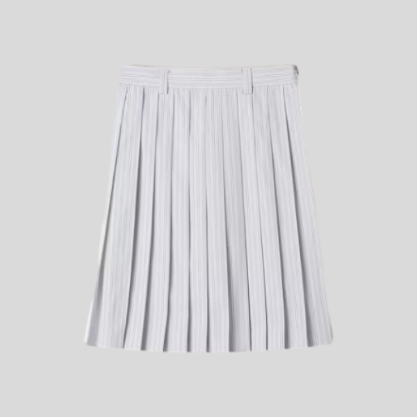미우미우 플리츠 스트라이프 포플린 스커트
