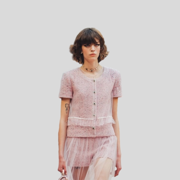 샤넬 핑크 트위드 세트