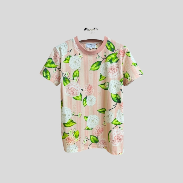 샤넬 까멜리아 프린트 티셔츠