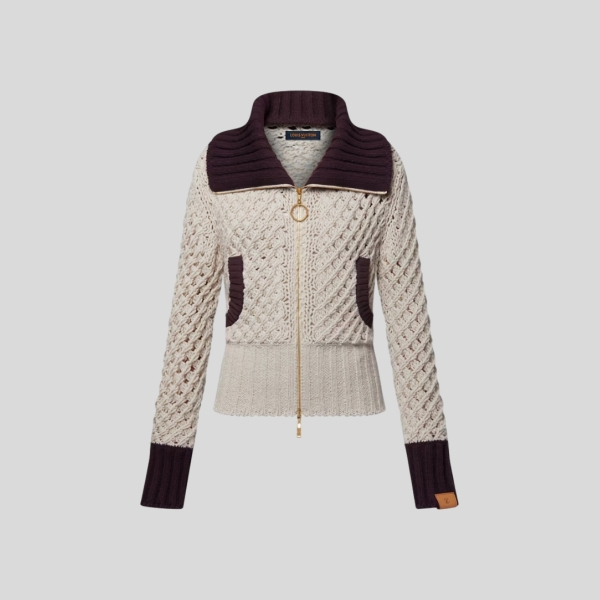 루이비통 컬러 블록 니트 재킷