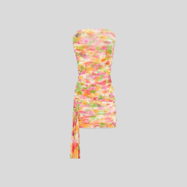 생로랑 플로럴 숏 드레스