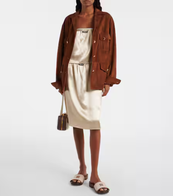 미우미우 새틴 캐미솔 & 스커트 세트