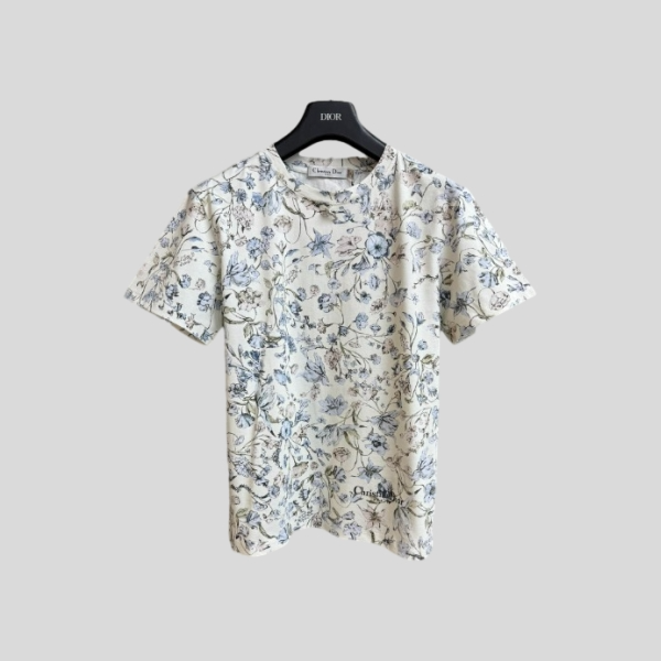 디올 플로럴 프린트 티셔츠