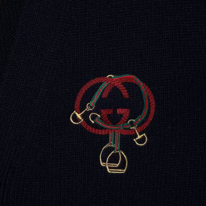 구찌 자수 울 니트 가디건