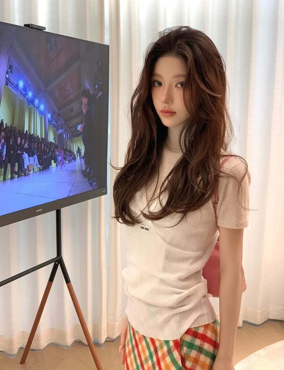 미우미우 코튼 니트 탑