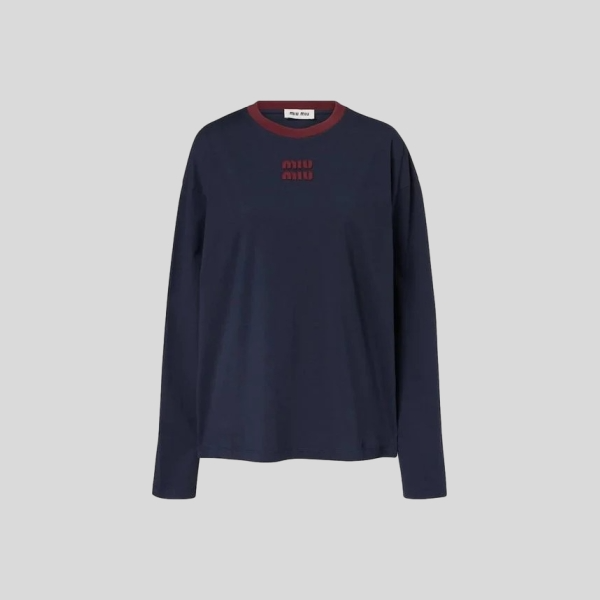 미우미우 코튼 긴팔 티셔츠