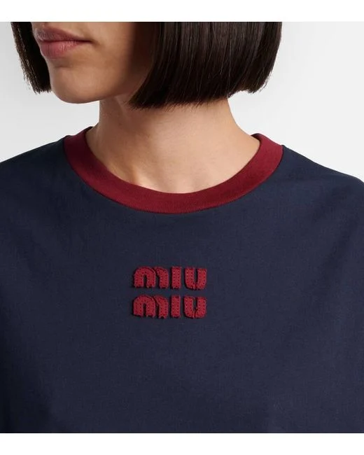 미우미우 코튼 긴팔 티셔츠