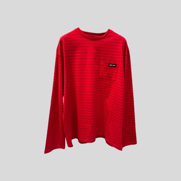 미우미우 레드 스트라이프 티셔츠