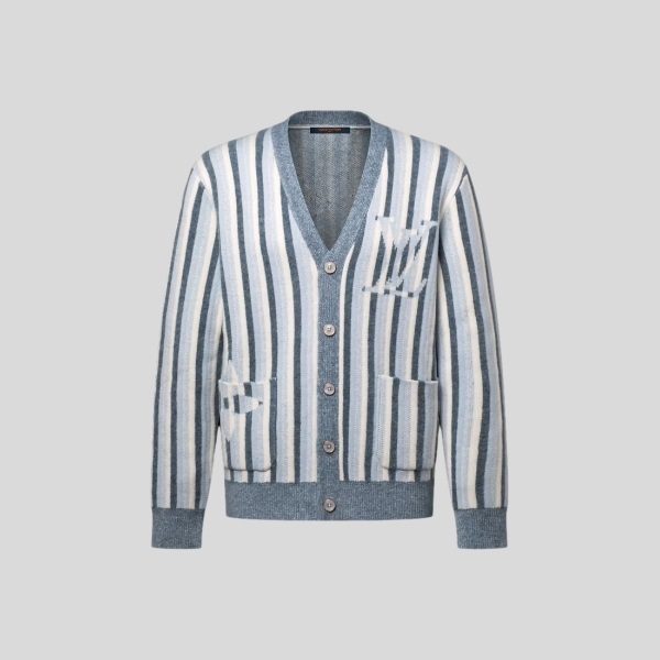 루이비통 스트라이프드 자카드 가디건