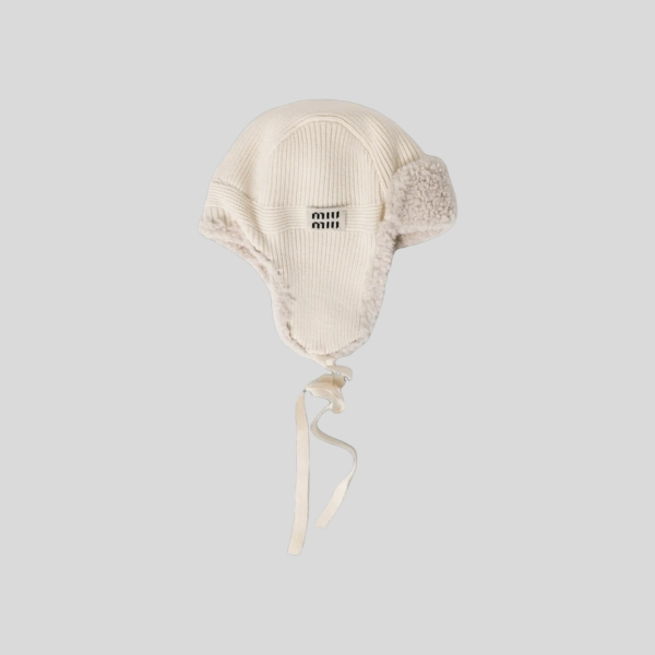미우미우 울, 캐시미어, 시어링 트래퍼 햇(2color)