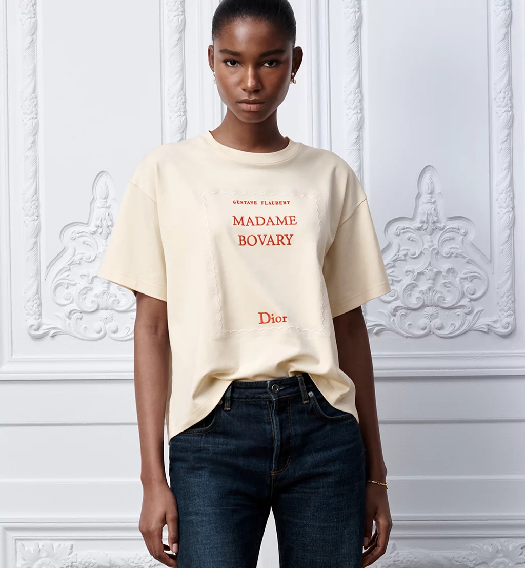 디올 북 커버 오버사이즈 크롭 티셔츠(2color)