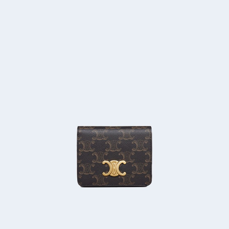 셀린느 트리옹프 컴팩트 지갑 탠