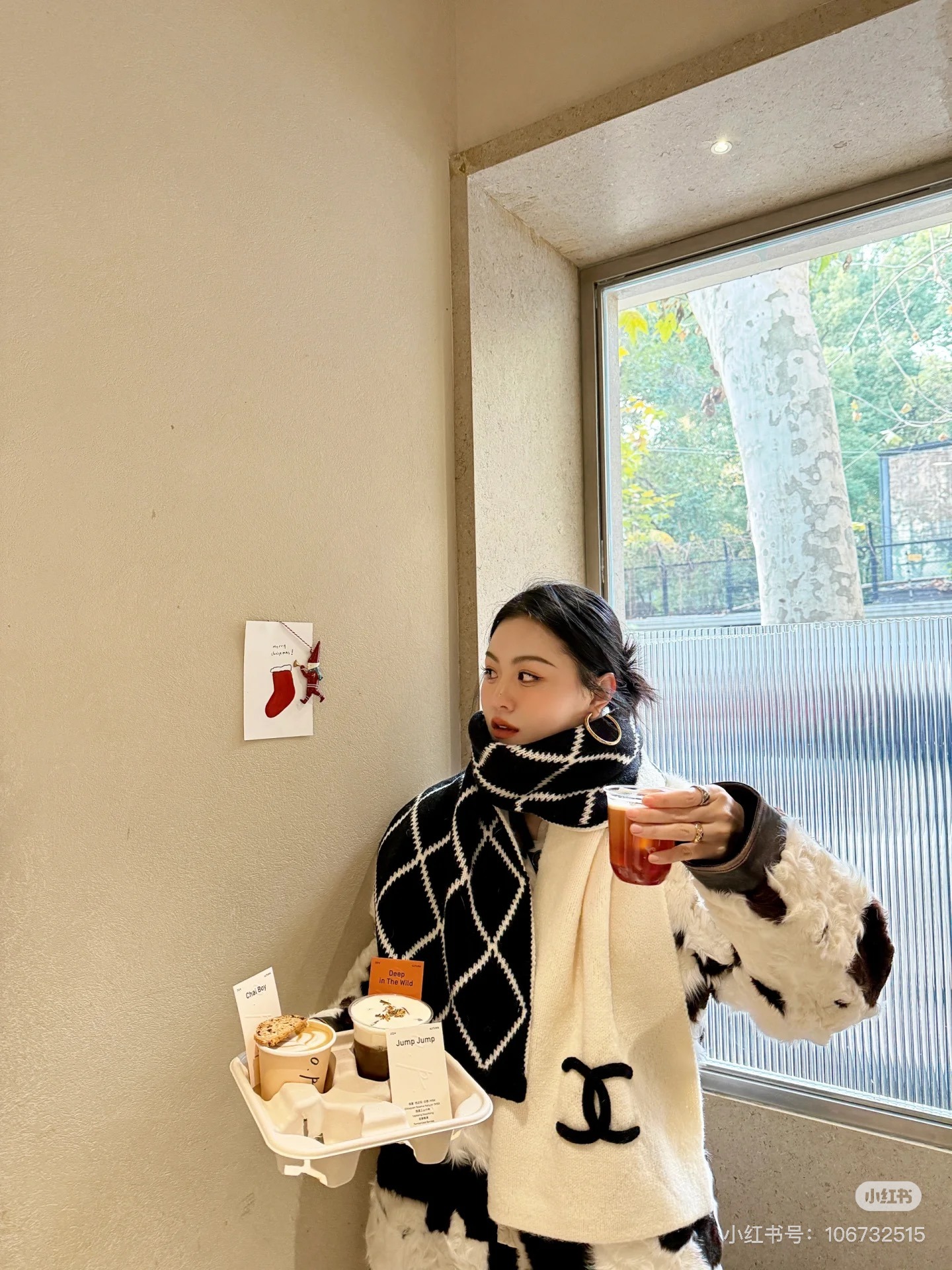 샤넬 24B 코튼 울 100% 더블 C 머플러