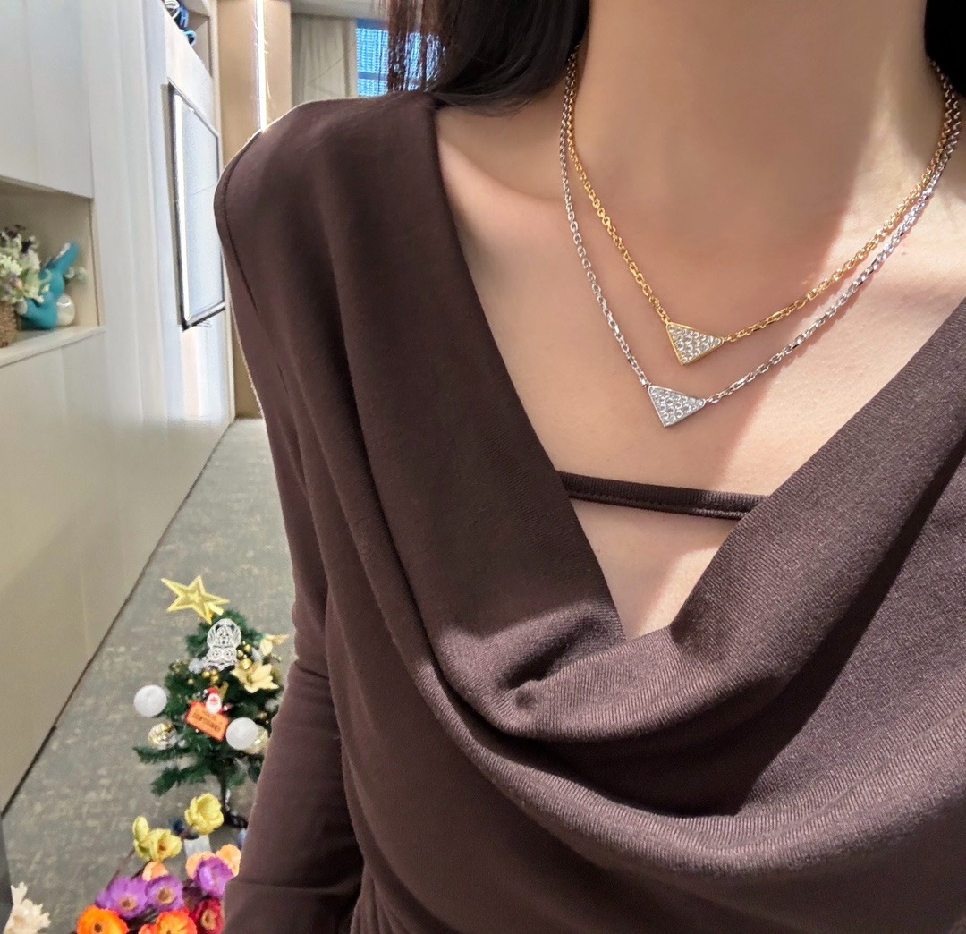 프라다 신상 올 큐빅 목걸이