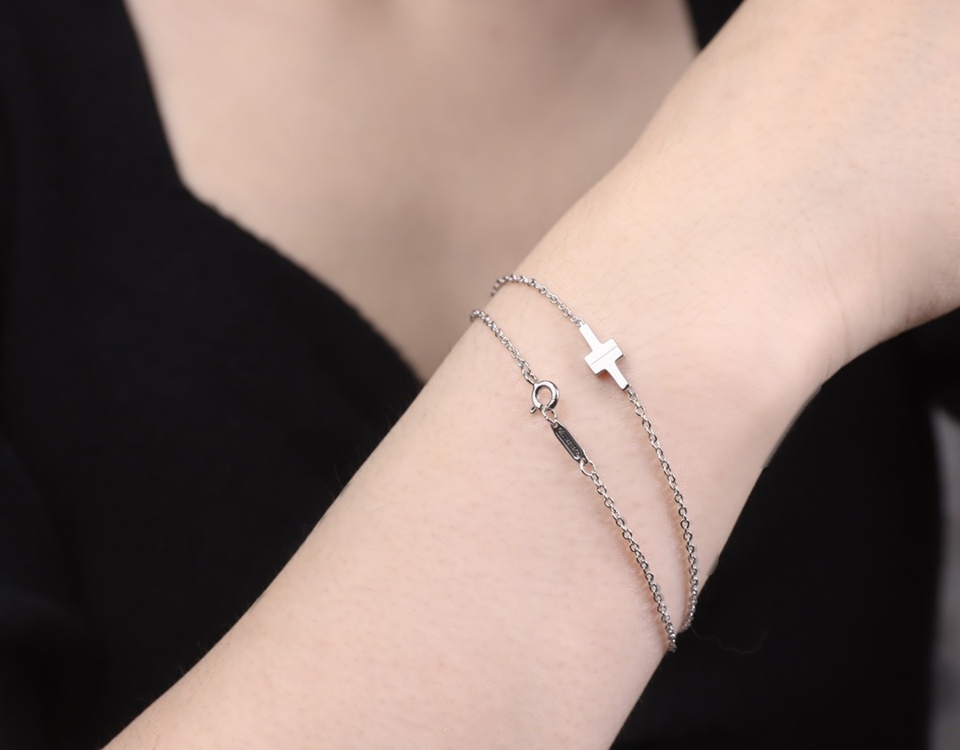 티파니앤코 T 더블 체인 브레이슬릿