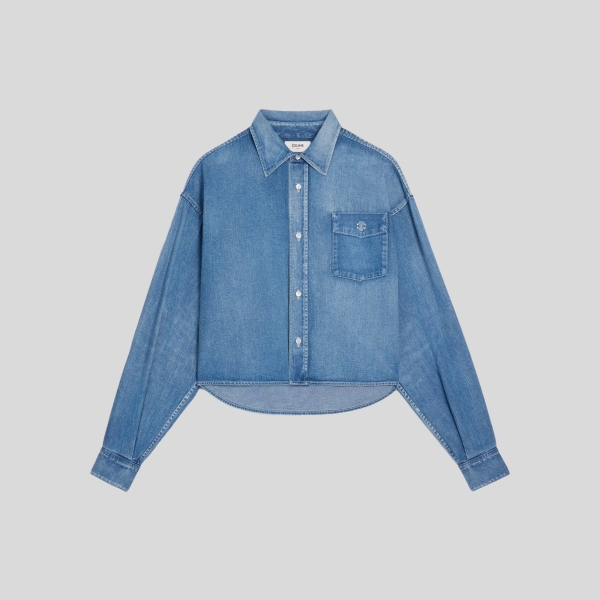 셀린느 데님 크롭 셔츠