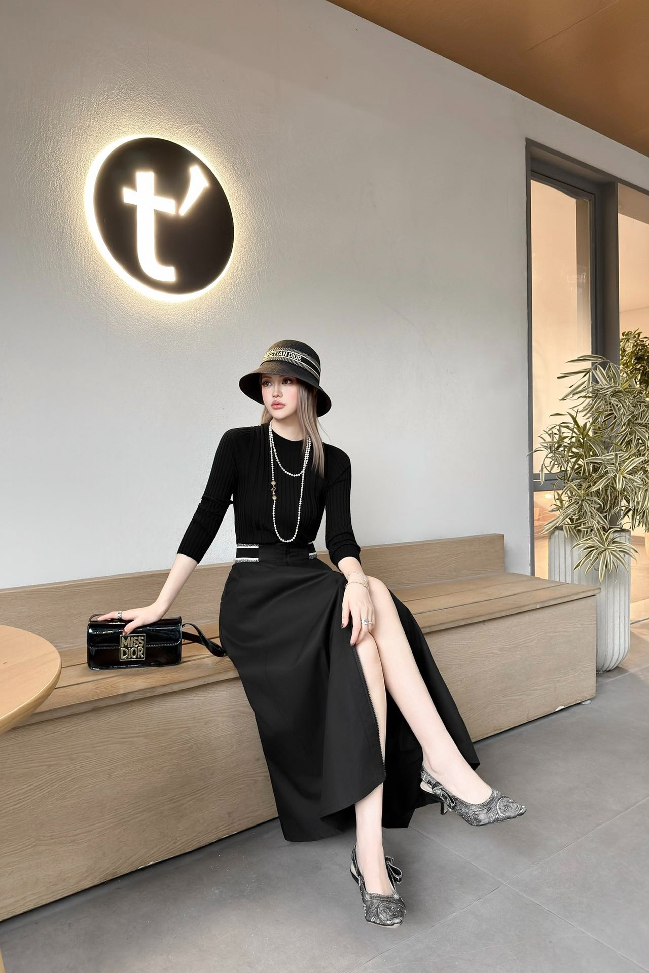 디올 지퍼 스커트