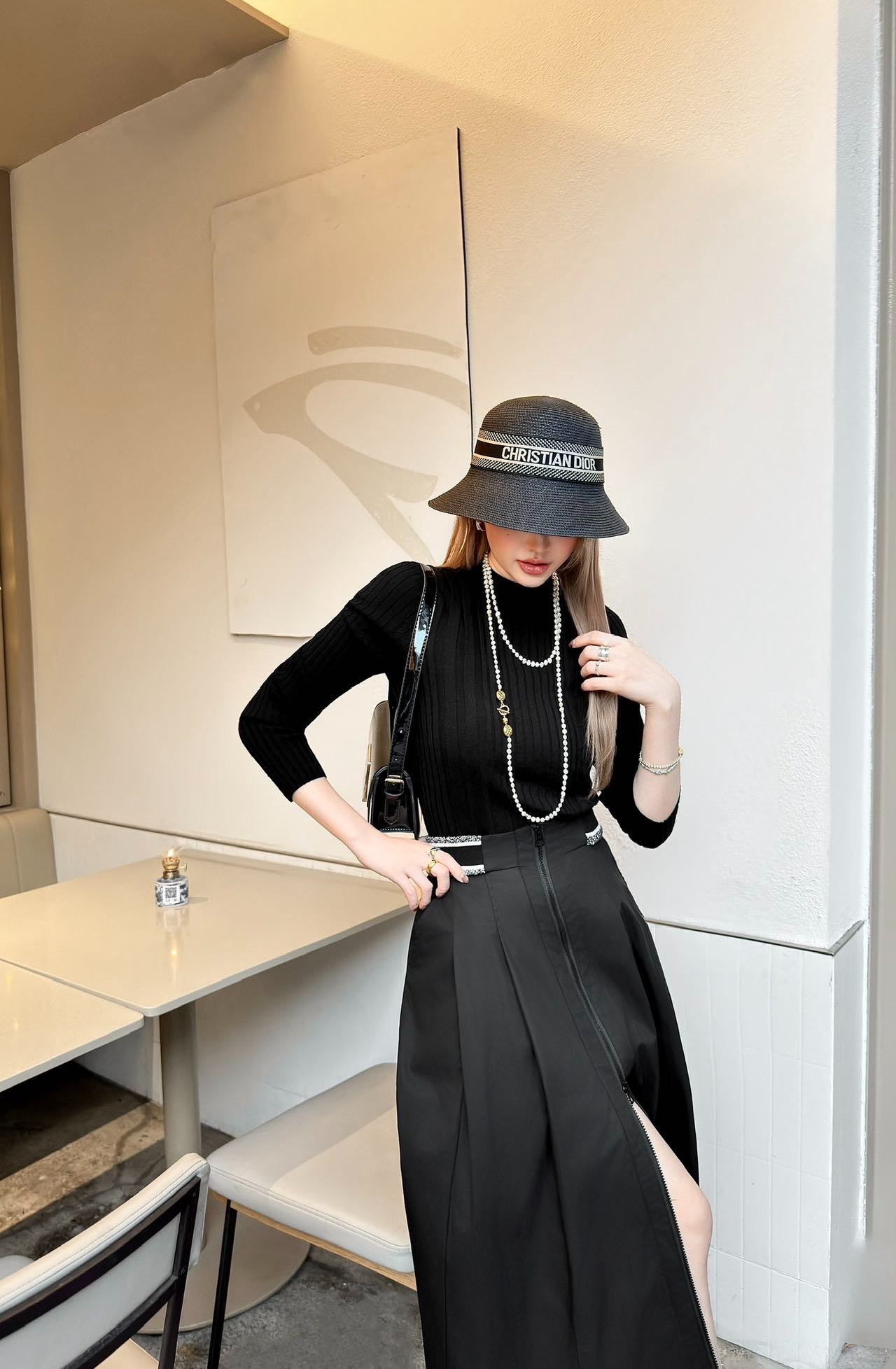 디올 지퍼 스커트