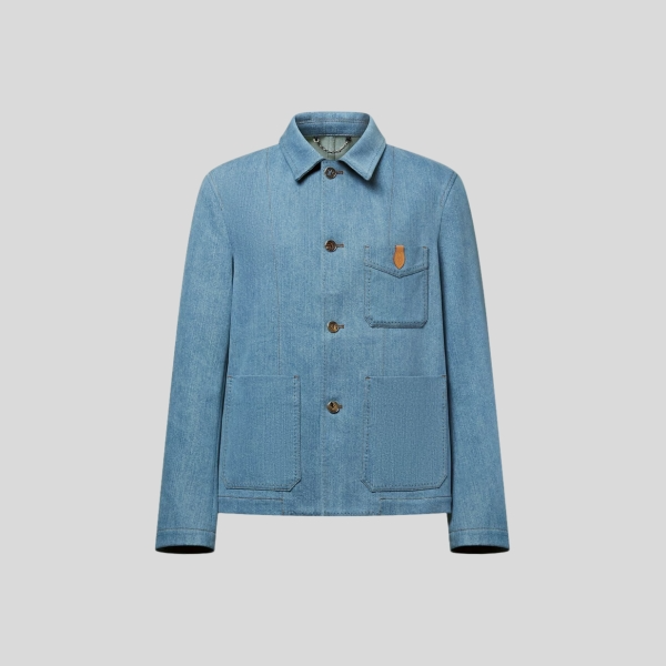루이비통 실크 블렌드 데님 워크웨어 자켓