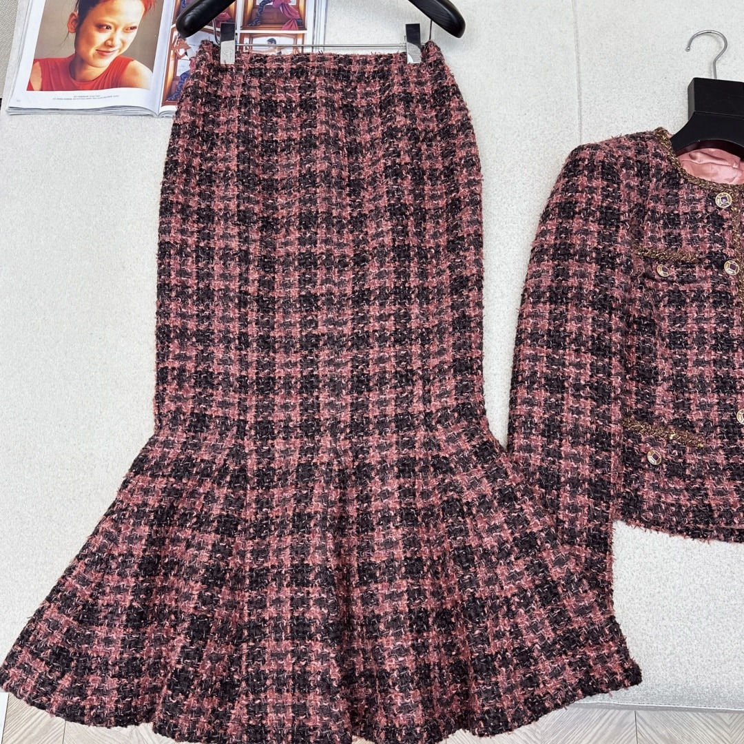 샤넬 26Ss 라운드넥 트위드 코트