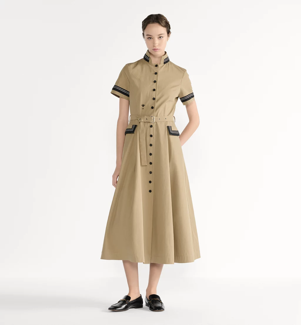 디올 플레어 셔츠 미디 원피스