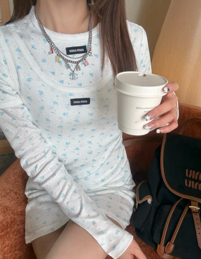 미우미우 코튼 베스트, 원피스 세트(2color)