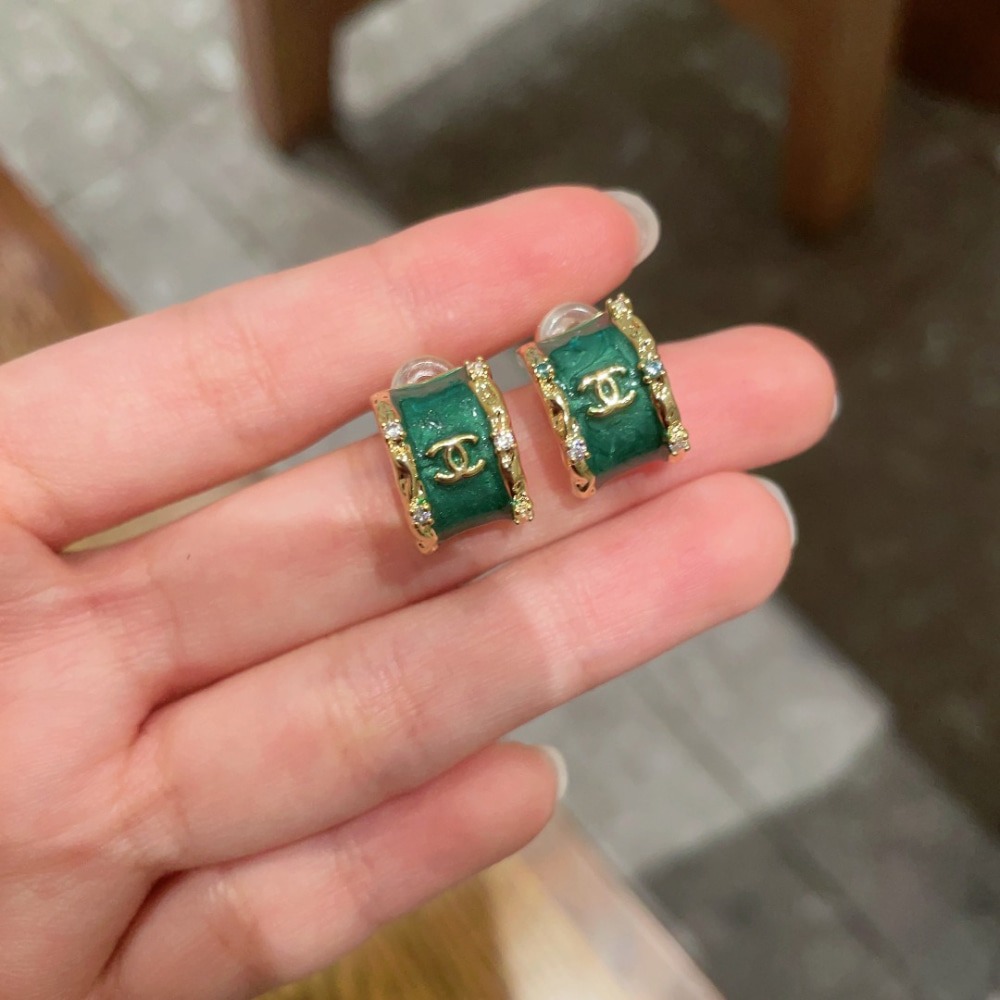 샤넬 CC 로고 체인 링 귀걸이 이어링