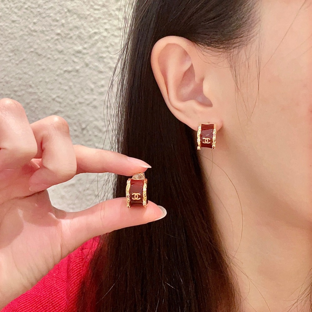 샤넬 CC 로고 체인 링 귀걸이 이어링