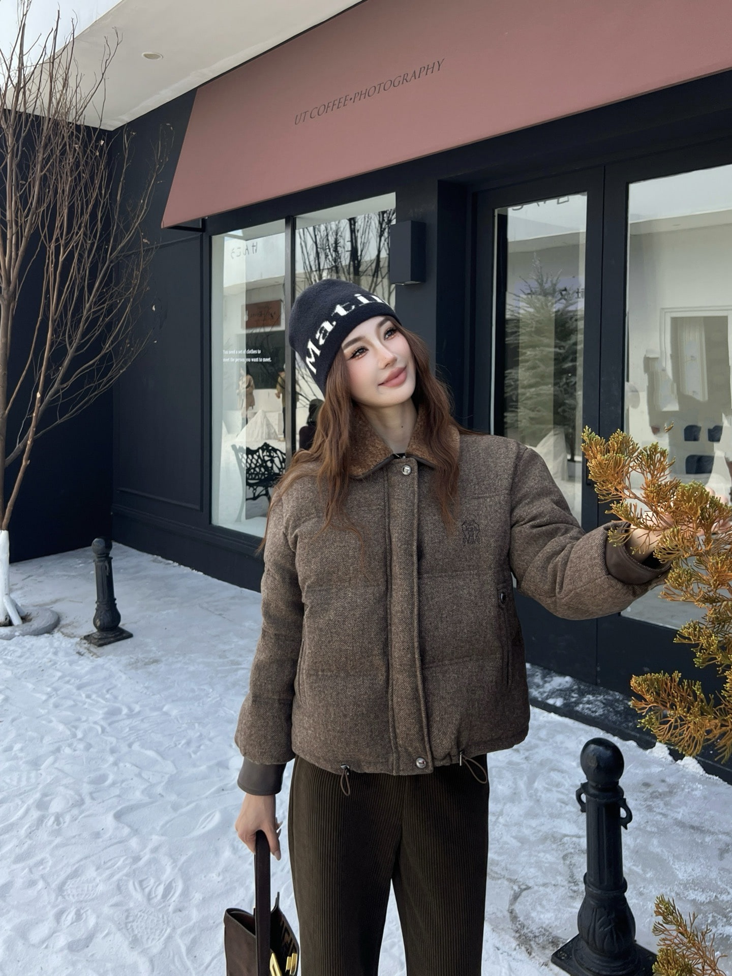 브루넬로쿠치넬리쿠치넬리 신상 양털 터틀넥 숏패딩