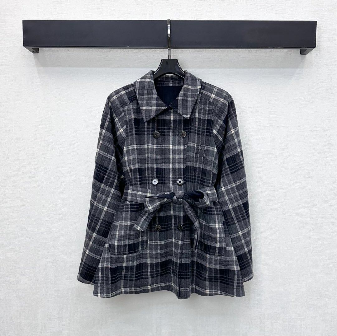 미우미우 25 신상 스웨이드 양면 트렌치코트