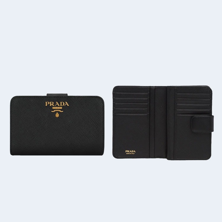 프라다 사피아노 메탈로고 어라운드 지갑