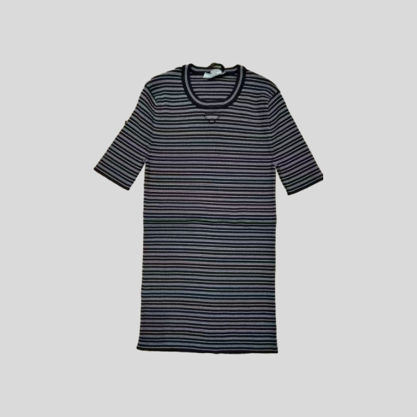 프라다 스트라이프 슬림핏 니트 반팔