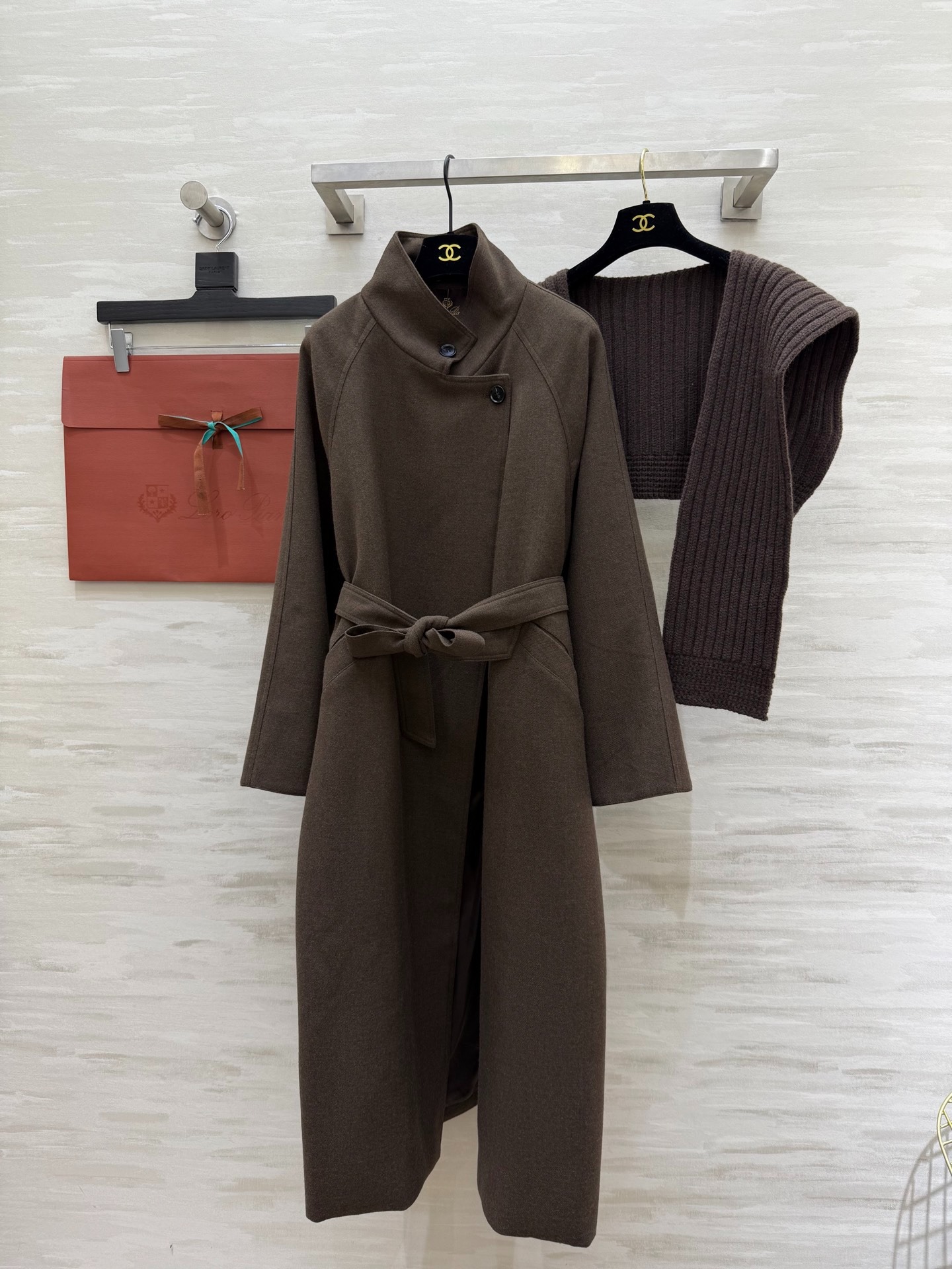 로로피아나 신상 숄 투피스 모직코트